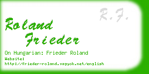 roland frieder business card